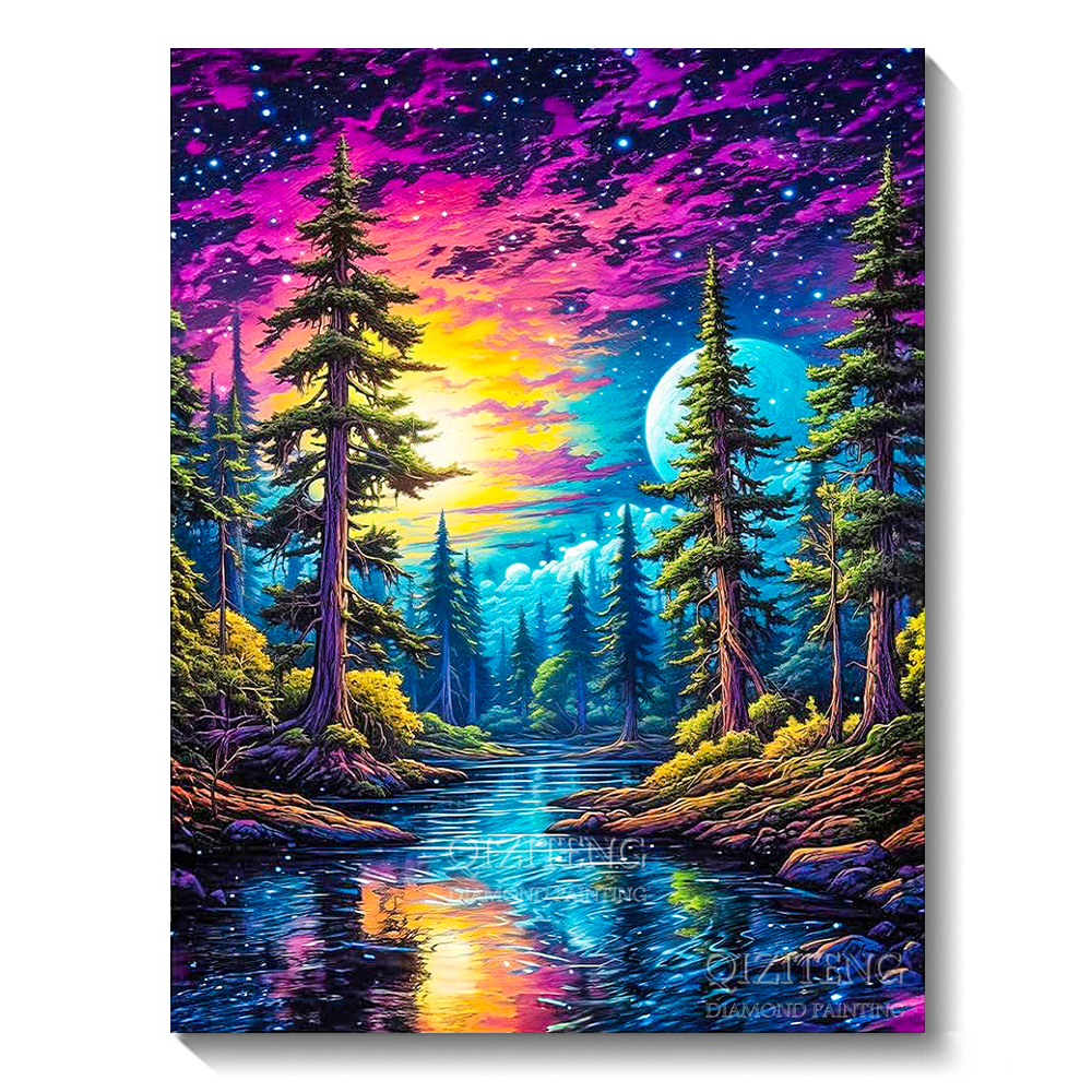 Embroidery Wall Art - unframe 5D Diamond Art Painting Aurora
