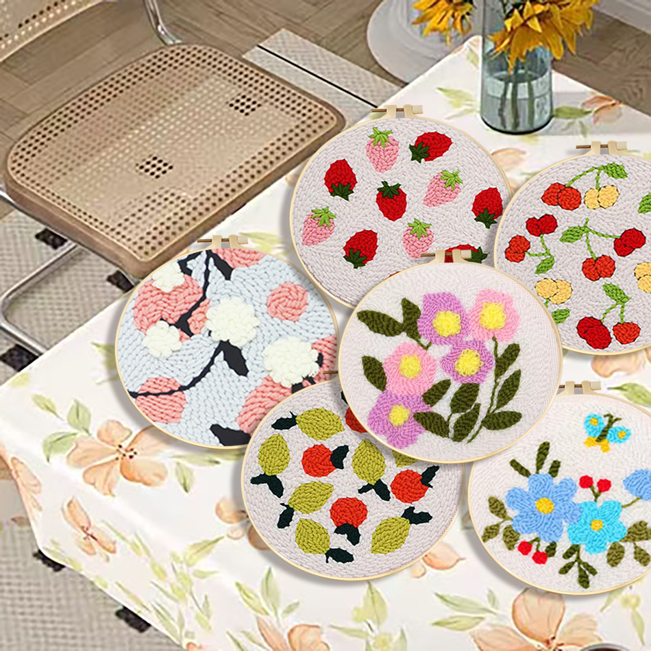 Embroidery Ideas For Bags - RUOPOTY Flower Branch Punch Needle Frame