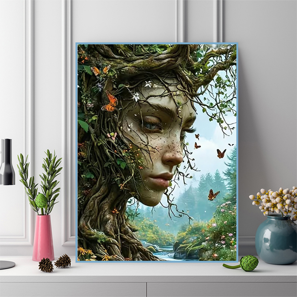 Embroidery Wall Art - DIY Diamond Embroidery Woman Portrait Abstract