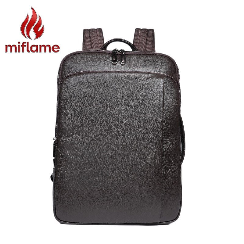Embroidery Threads - Men's Top Grain Leather Backpack Large