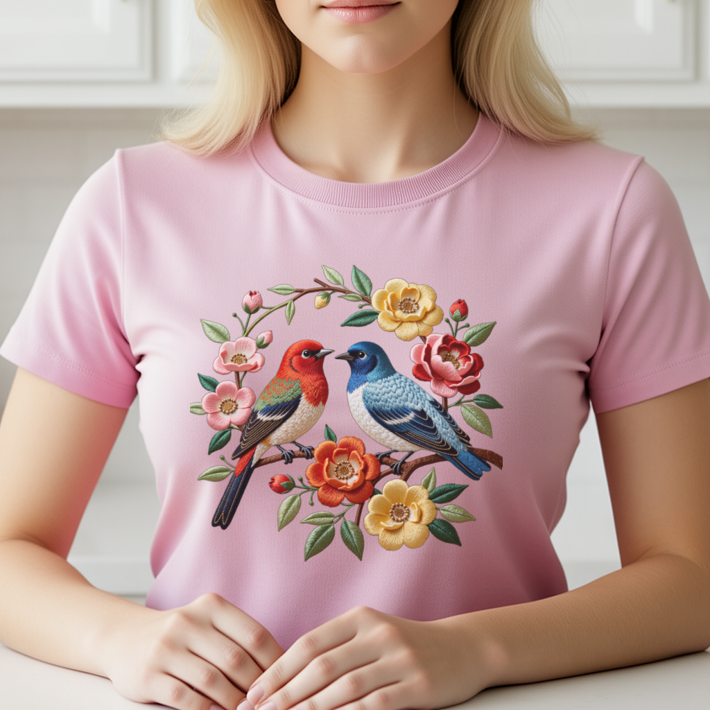 Embroidery Diy - 1 Piece of Bird Pattern Clothing