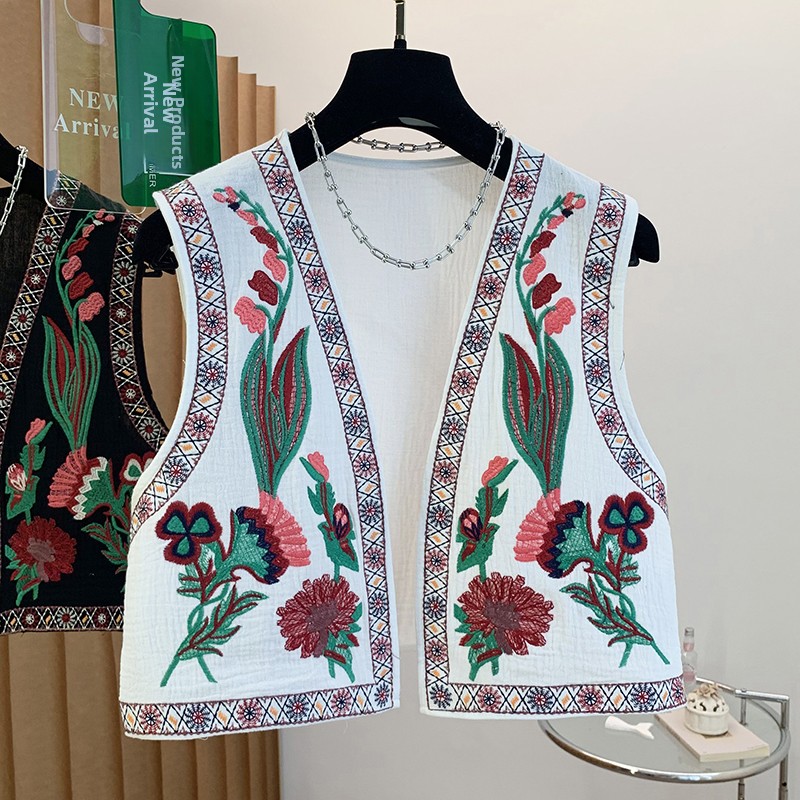 Embroidery Vest - Spring Summer New Bohemian Ethnic Embroidery