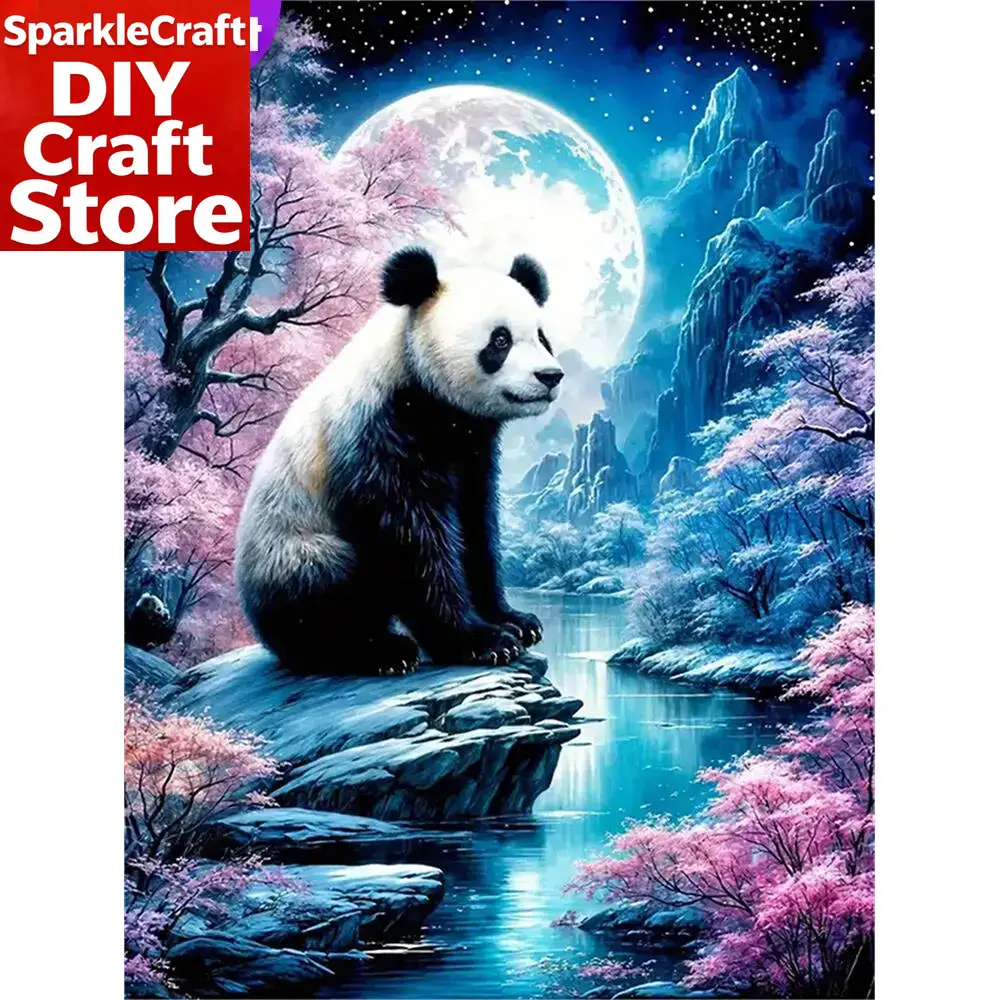 Embroidery Wall Art - 1PC frameless Panda Diamond Painting Animal