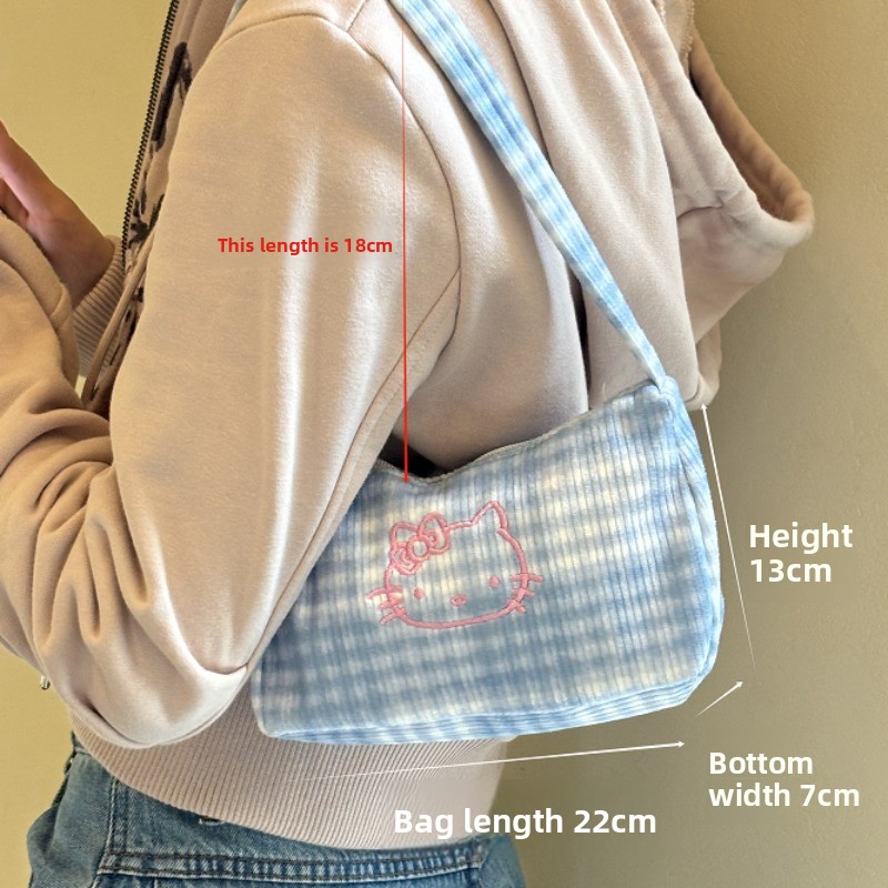 Embroidery Ai - Cartoon Cat Embroidered Underarm Bag High-Value