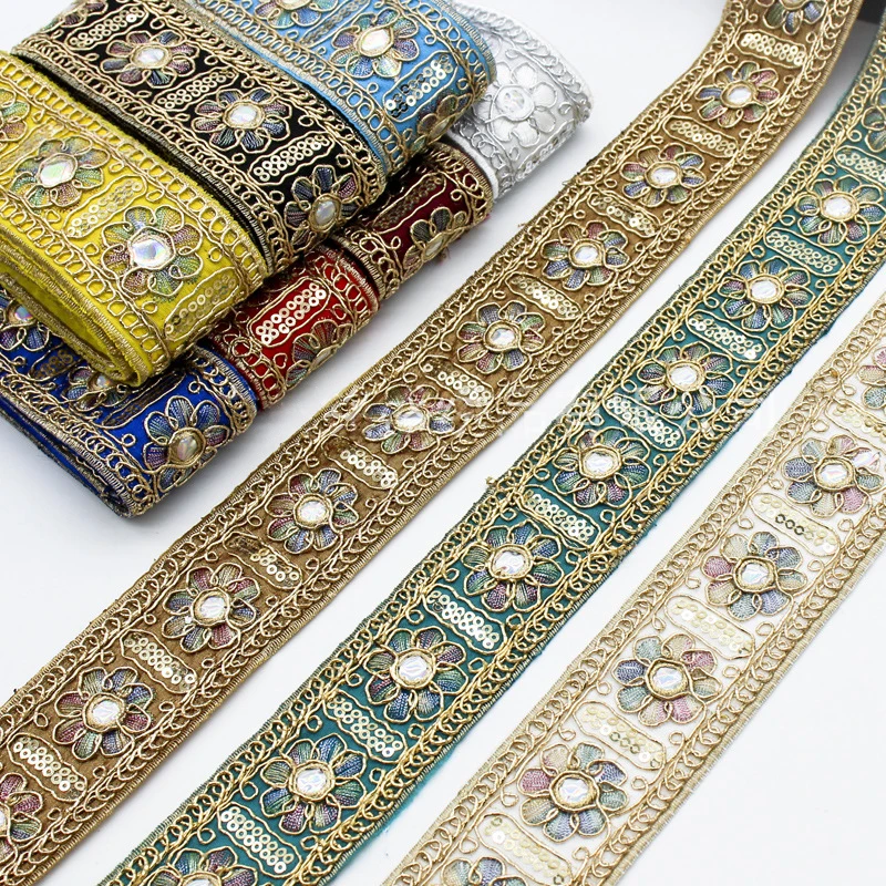 Embroidery Gold - 10yards Chinese Ethnic Embroidery Lace Trim