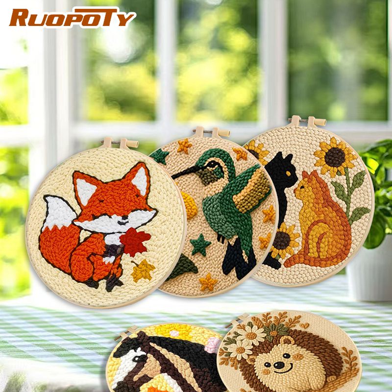 Embroidery Ideas For Bags - RUOPOTY Sparrow Diy Needle Punch Kit