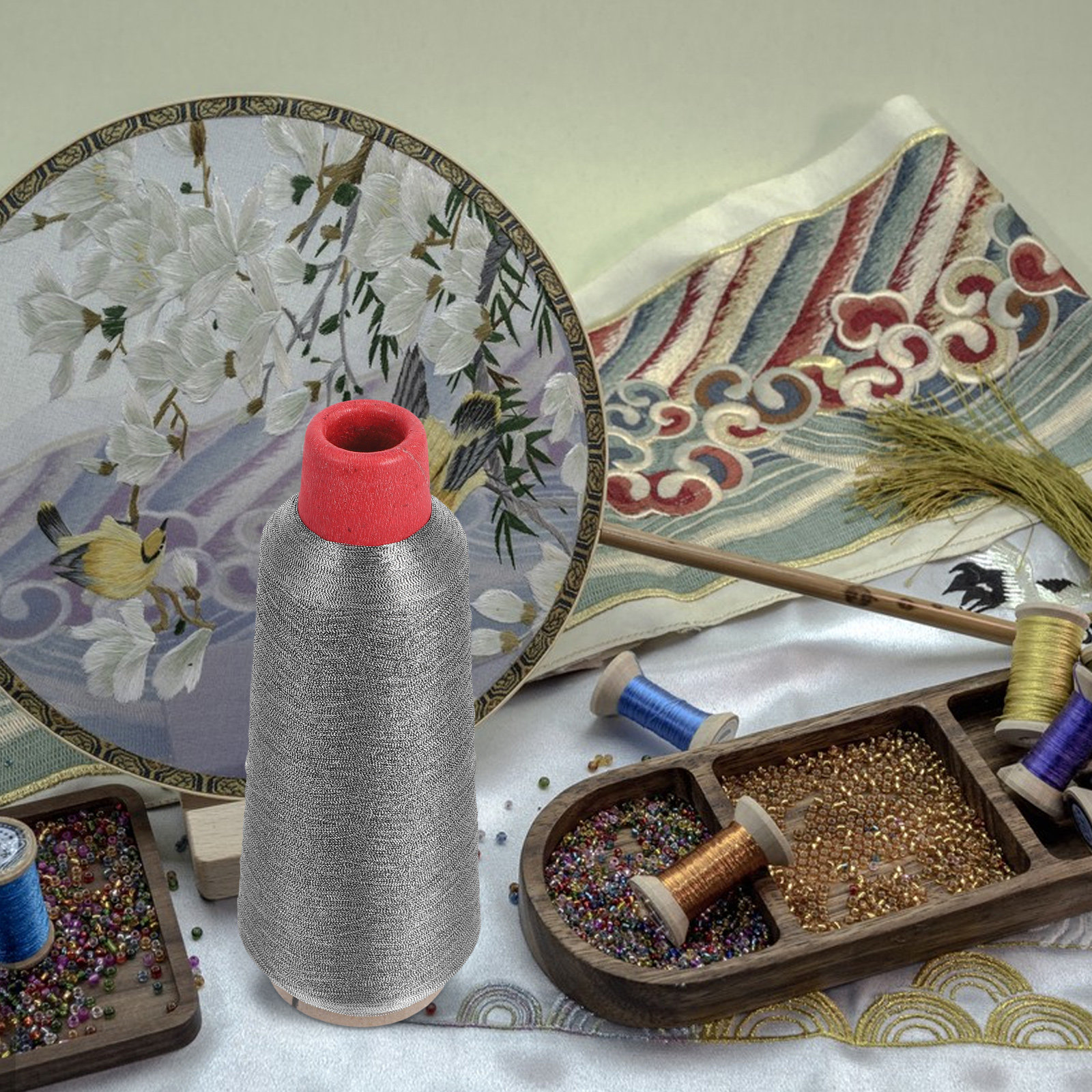 Embroidery Diy - Professional Silver Embroidery Thread Roll Easy-Use
