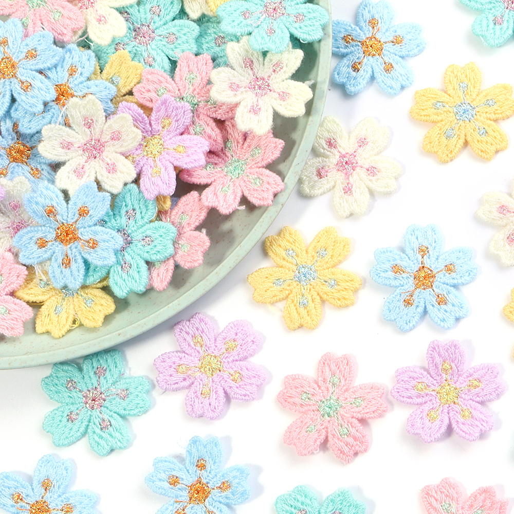 Embroidery Diy - 20pcs/lot Colorful 2.4cm Embroidery Flower Appliques