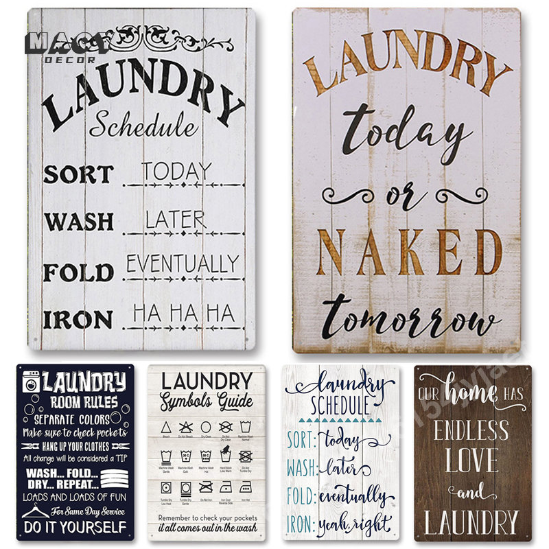 Slogan Metal Tin Sign Laundry  - Embroidery Wall Art 리뷰 및 가격