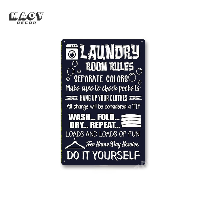 Slogan Metal Tin Sign Laundry  - Embroidery Wall Art 리뷰 및 가격