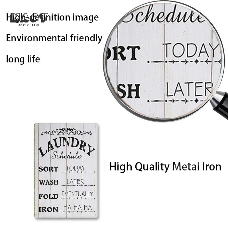 Slogan Metal Tin Sign Laundry  - Embroidery Wall Art 리뷰 및 가격