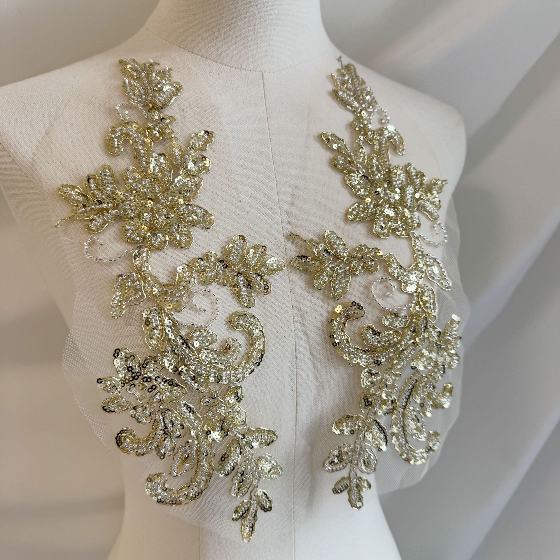 Champagne gold beaded flower s - Embroidery Gold 리뷰 및 가격