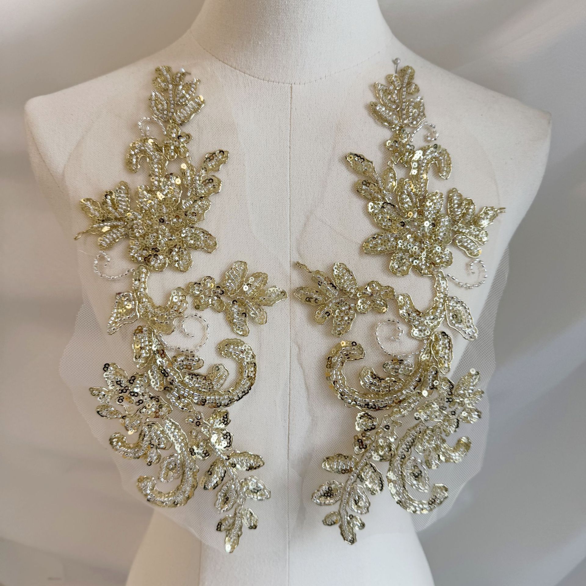Champagne gold beaded flower s - Embroidery Gold 리뷰 및 가격