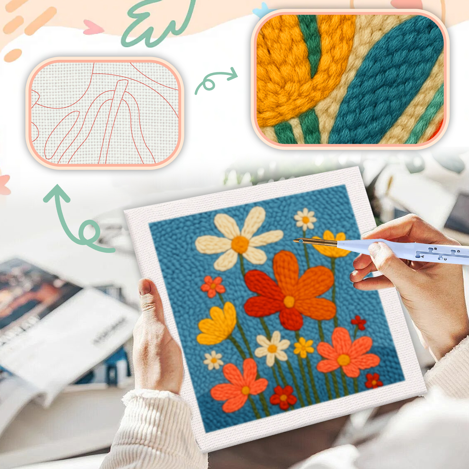 RUOPOTY Punch Needle Starter K - Embroidery Ideas For Bags 리뷰 및 가격