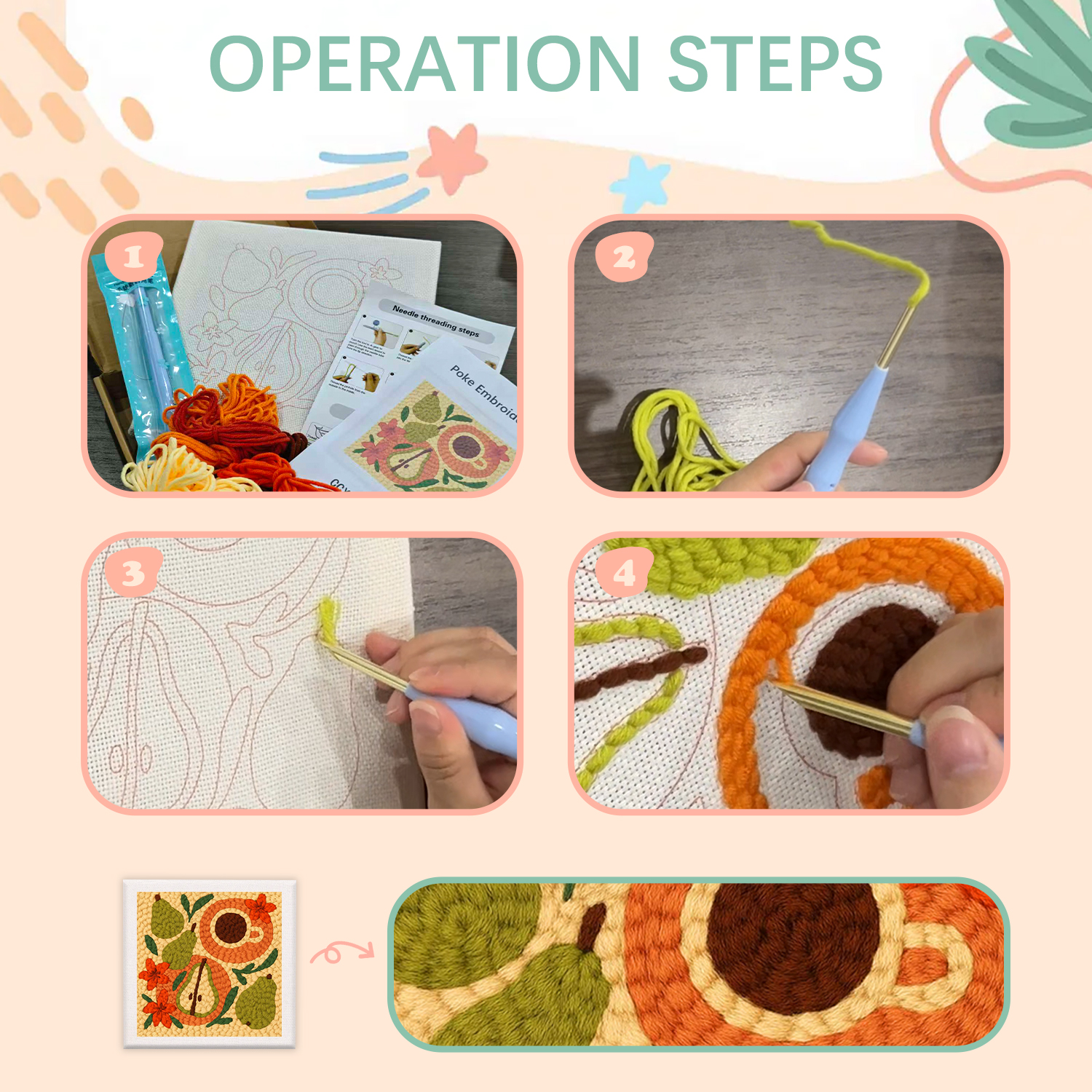 RUOPOTY Punch Needle Starter K - Embroidery Ideas For Bags 리뷰 및 가격