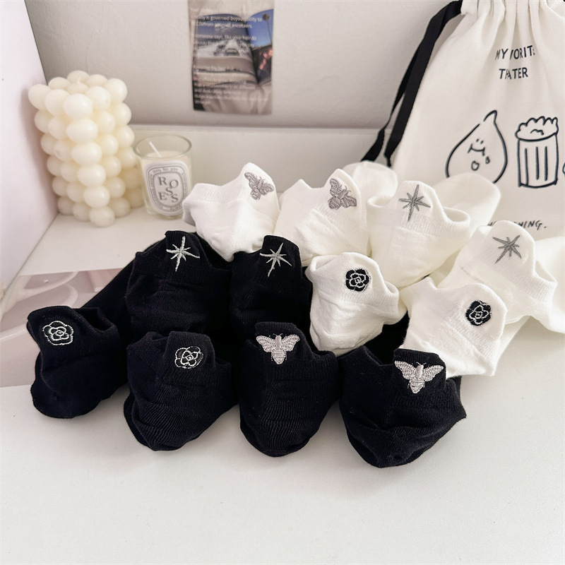 6 Pair Luxury Brand Women Sock - Embroidery On Socks 리뷰 및 가격