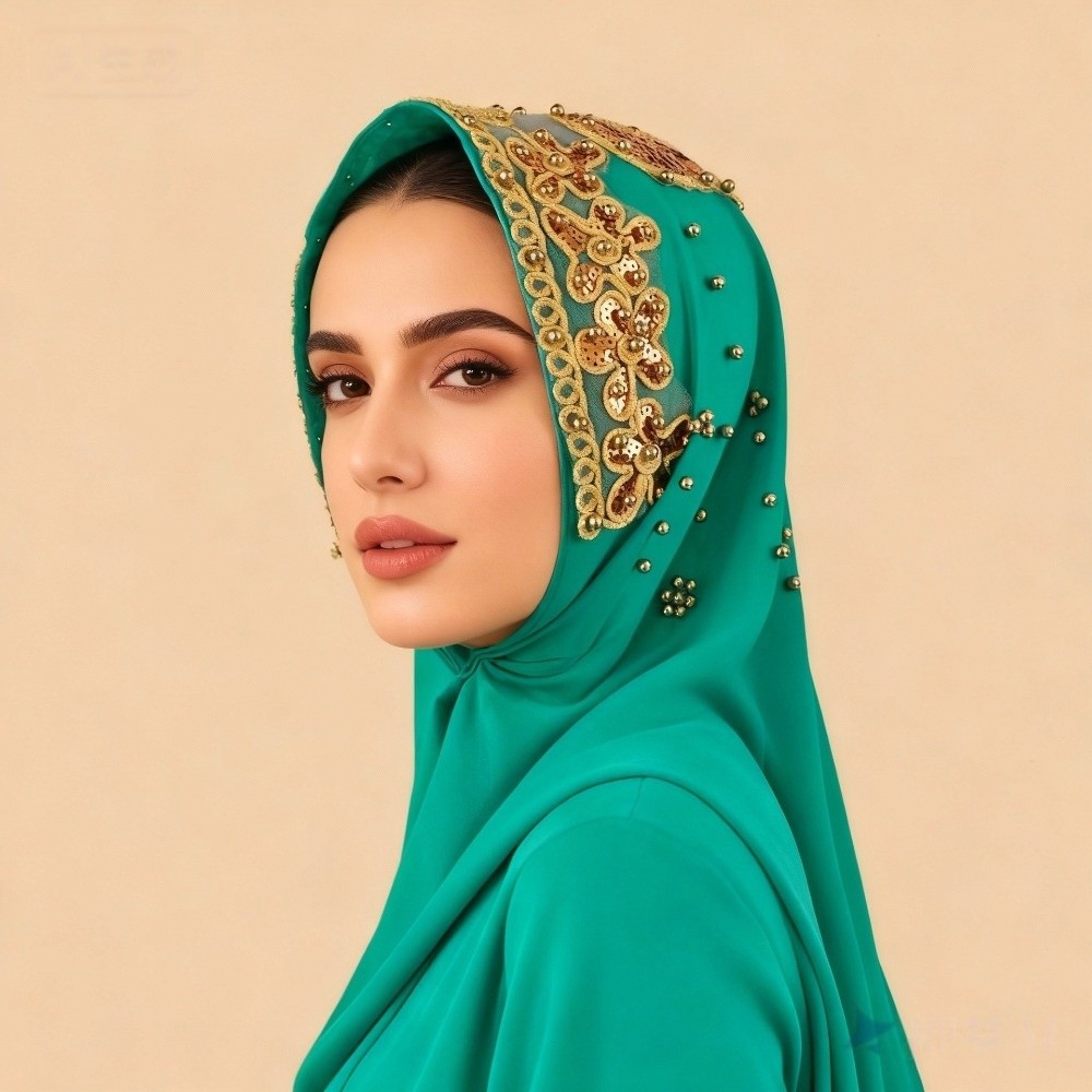 170×70cm Chiffon Hijab Scarf S - Embroidery Gold 리뷰 및 가격