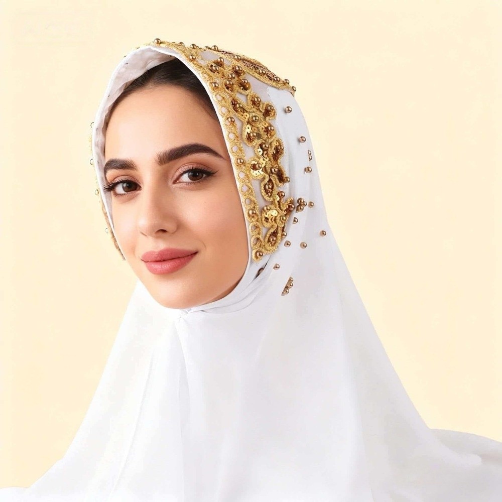170×70cm Chiffon Hijab Scarf S - Embroidery Gold 리뷰 및 가격