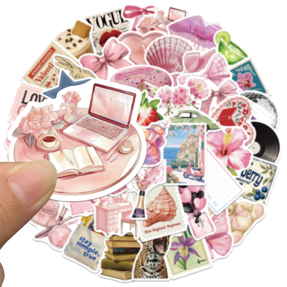 50pcs Pink Bow Sticker Fashion - Embroidery Wall Art 리뷰 및 가격