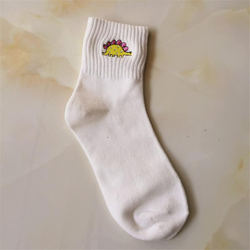 Cute Women Embroidery Dinosaur - Embroidery On Socks 리뷰 및 가격
