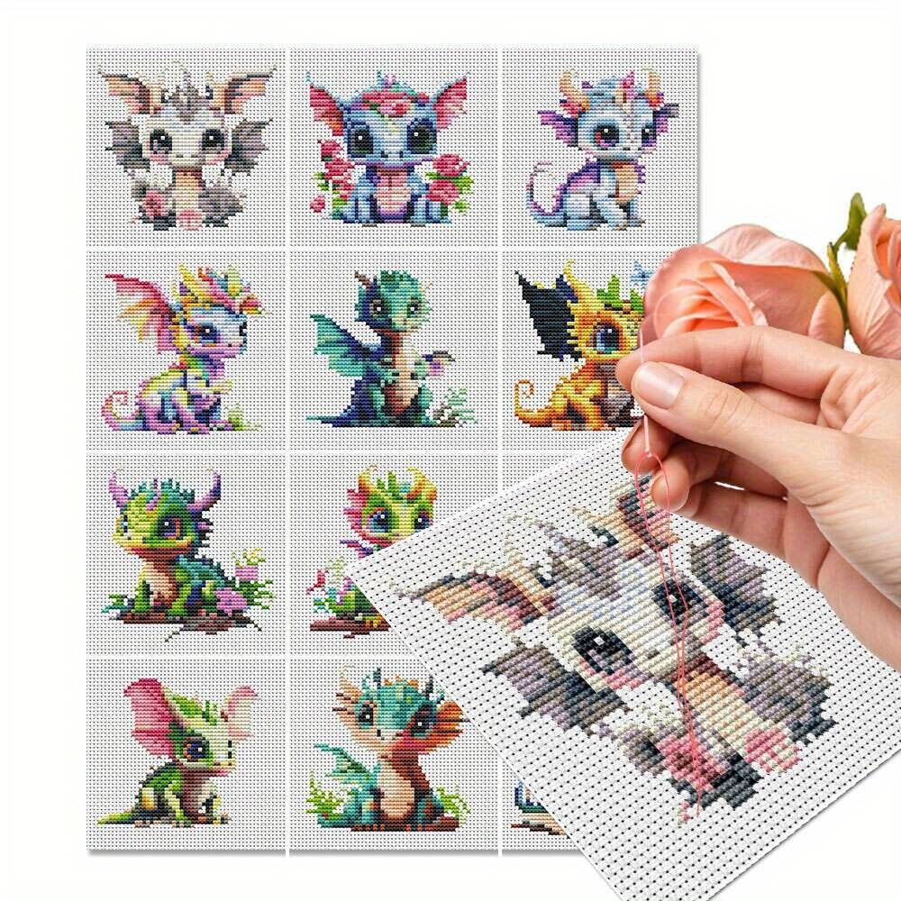 12Pcs Dragon Cross Stitch 11CT - Embroidery Tas 리뷰 및 가격