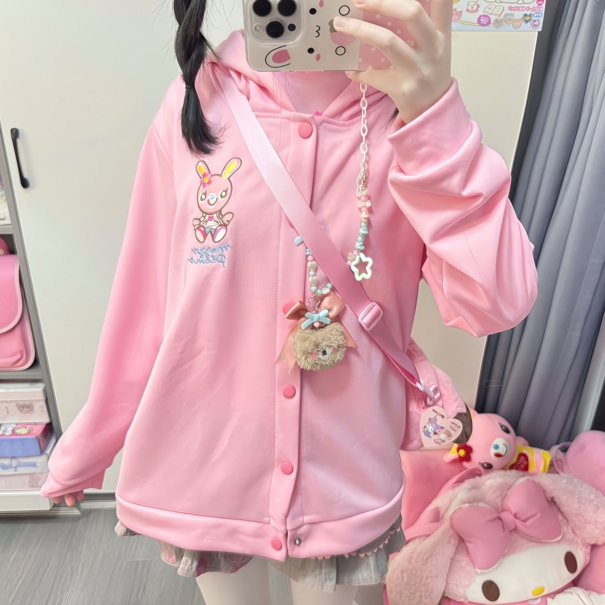 Japanese Cartoon Mp Embroidery - Embroidery Zip Up Hoodie 리뷰 및 가격