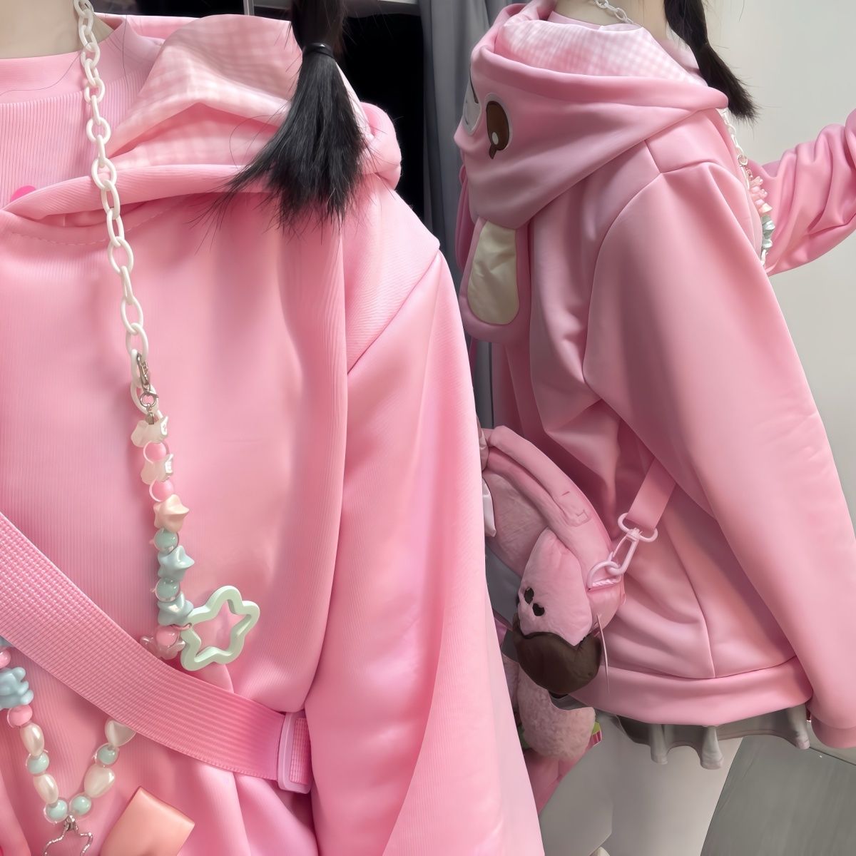 Japanese Cartoon Mp Embroidery - Embroidery Zip Up Hoodie 리뷰 및 가격
