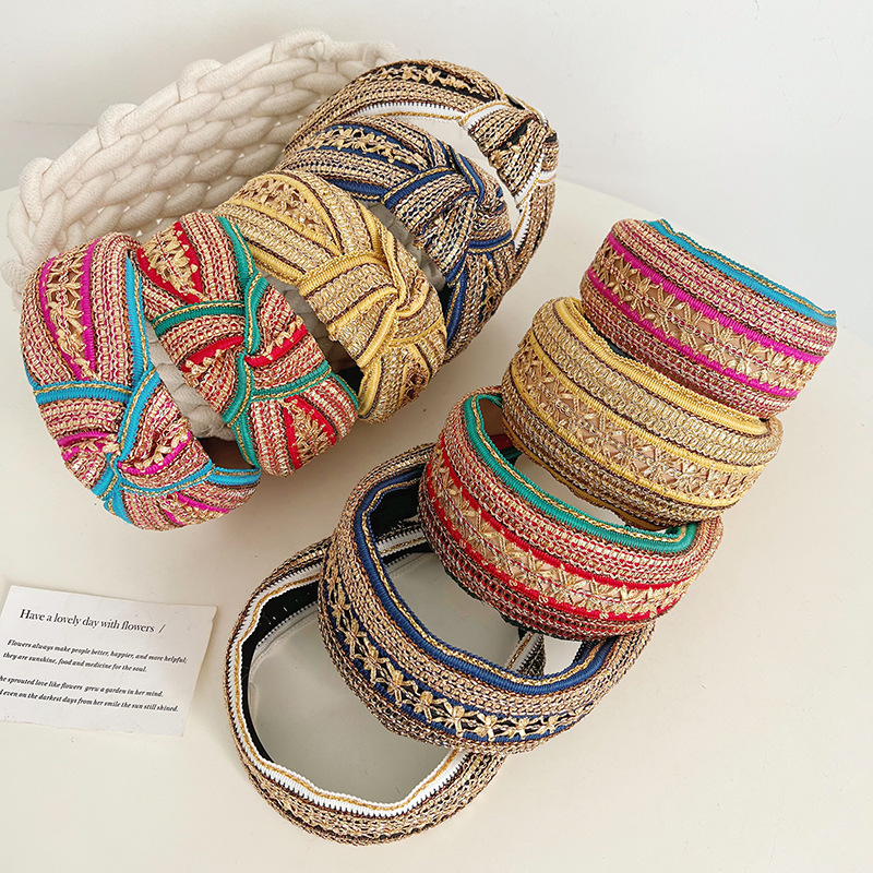 Women Girls Vintage Bohemian E - Embroidery Gold 리뷰 및 가격