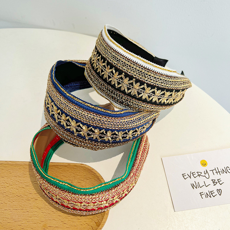 Women Girls Vintage Bohemian E - Embroidery Gold 리뷰 및 가격