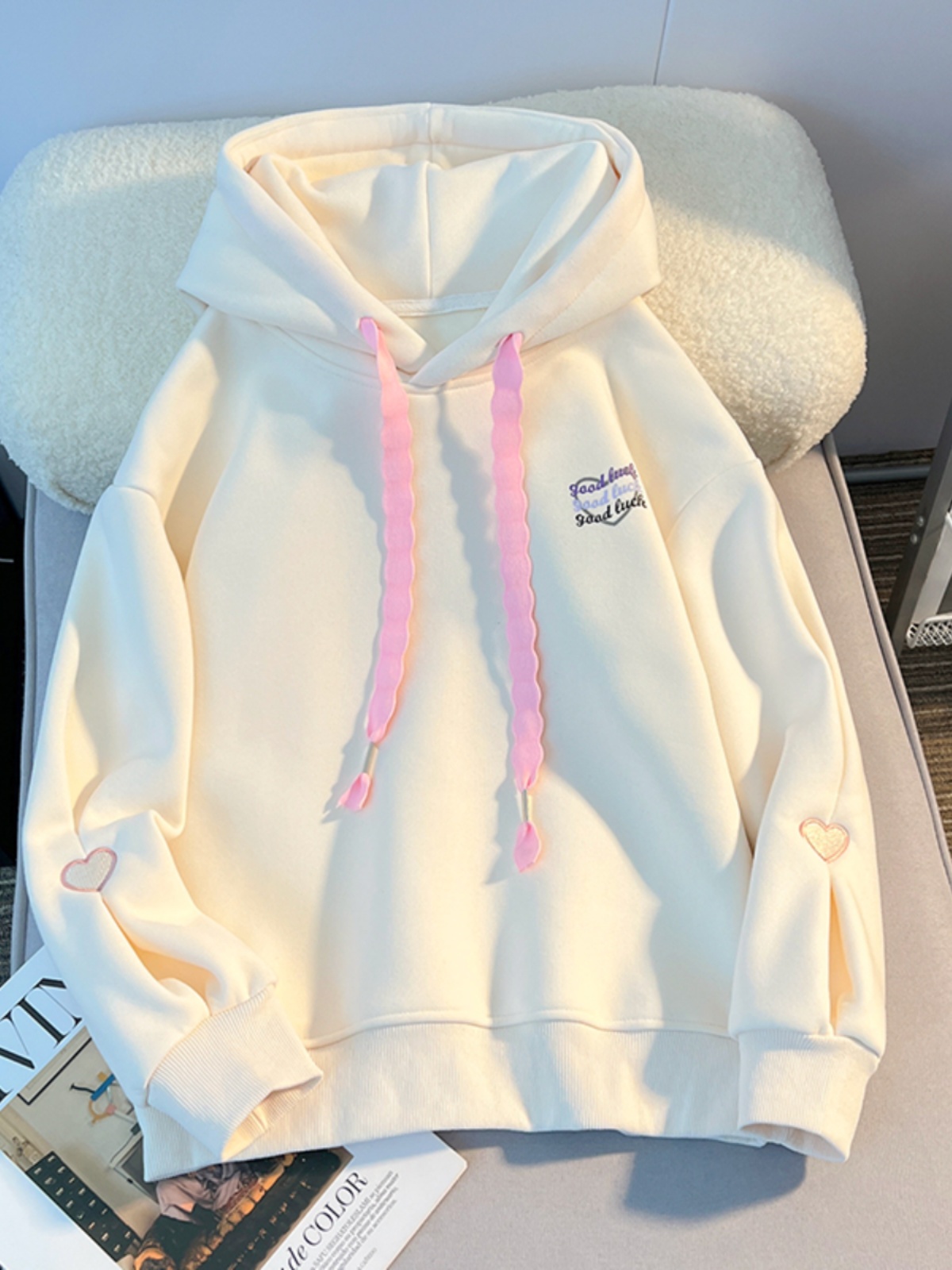 Thickened Hoodie Sweatshirt Gi - Embroidery Design Love 리뷰 및 가격