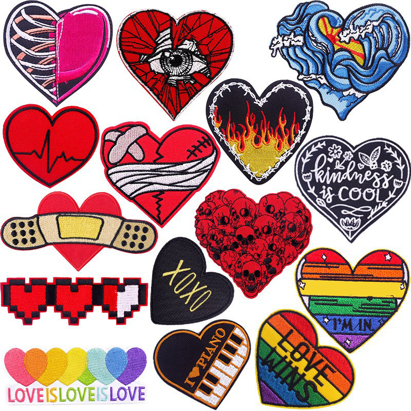 Designer Punk Love Heart Iron- - Embroidery Design Love 리뷰 및 가격