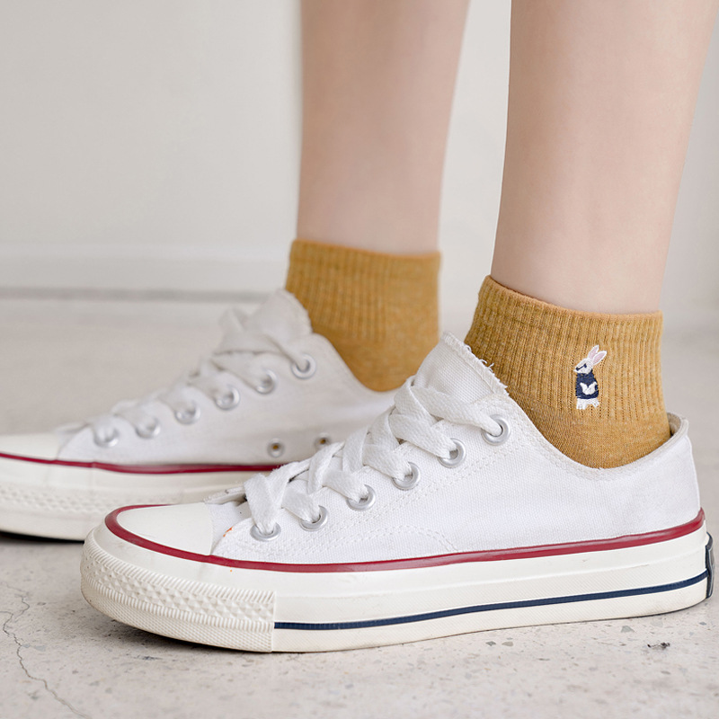 Harajuku Women Socks Kawaii Cu - Embroidery On Socks 리뷰 및 가격
