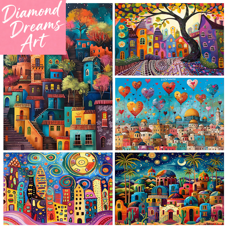Frameless,Night View 5D Diamon - Embroidery Wall Art 리뷰 및 가격