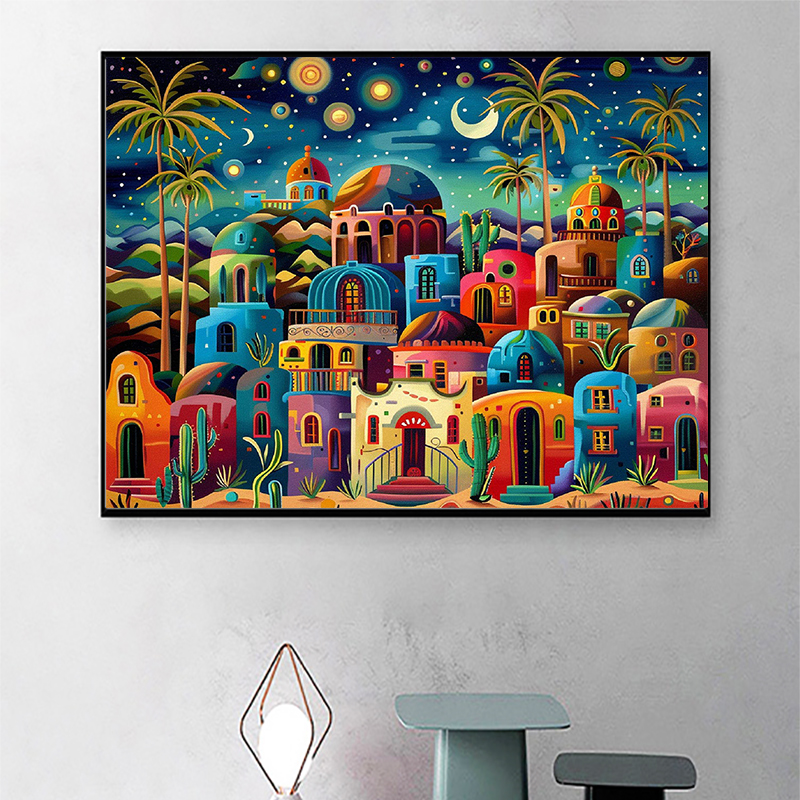 Frameless,Night View 5D Diamon - Embroidery Wall Art 리뷰 및 가격