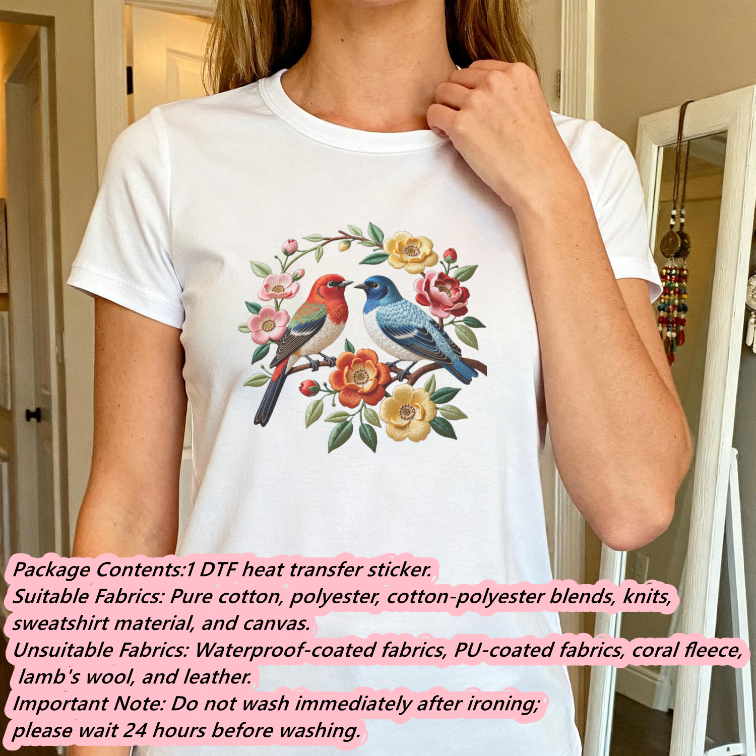 1 Piece of Bird Pattern Clothi - Embroidery Diy 리뷰 및 가격