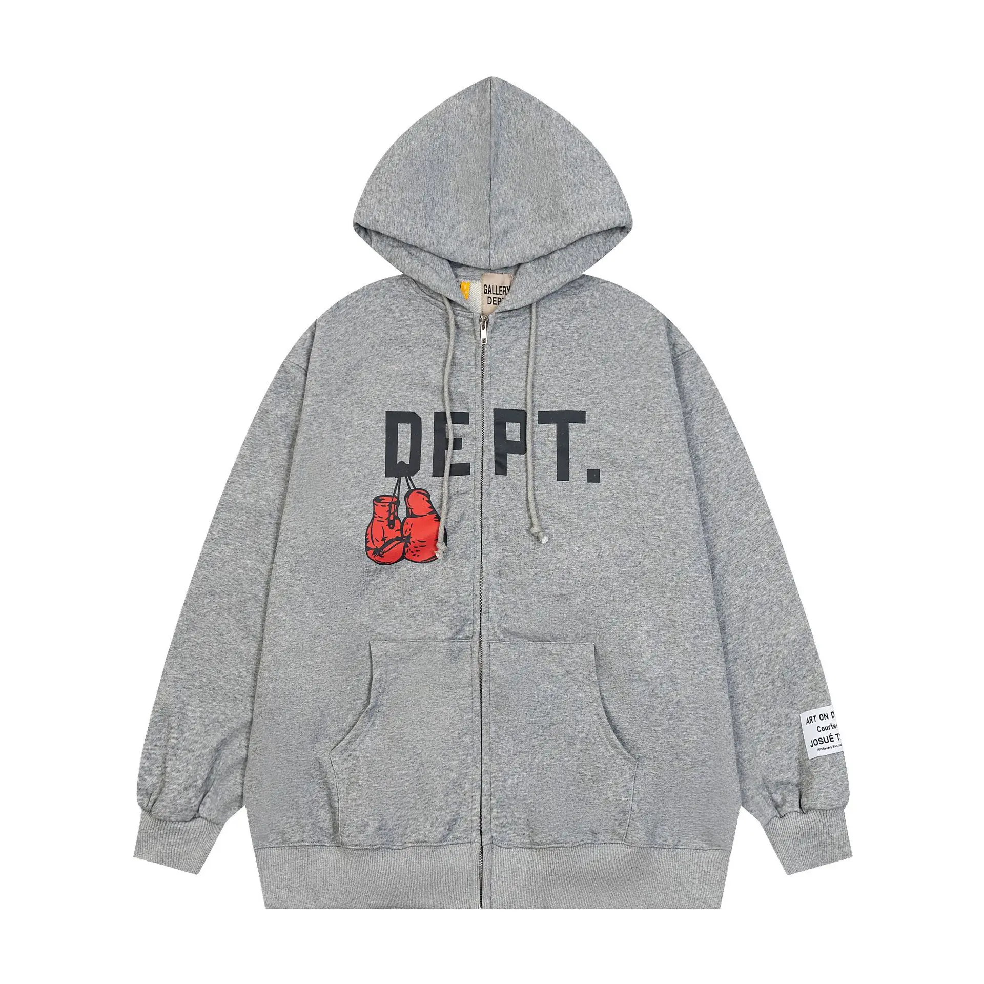 Dept Print Fashion Brand Lette - Embroidery Zip Up Hoodie 리뷰 및 가격