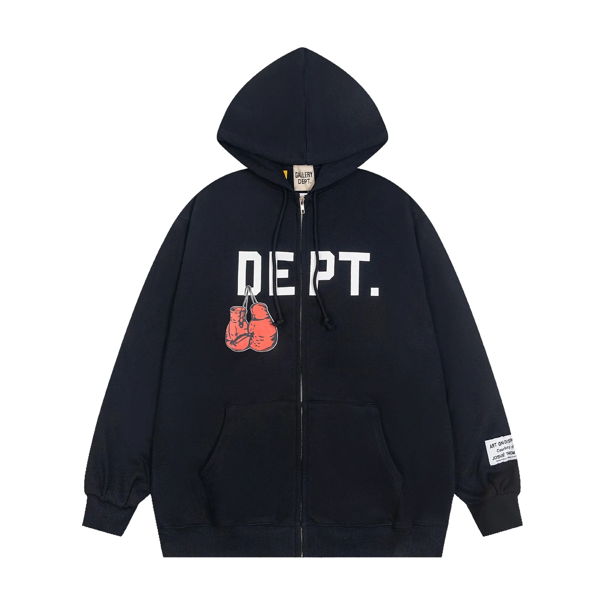 Dept Print Fashion Brand Lette - Embroidery Zip Up Hoodie 리뷰 및 가격