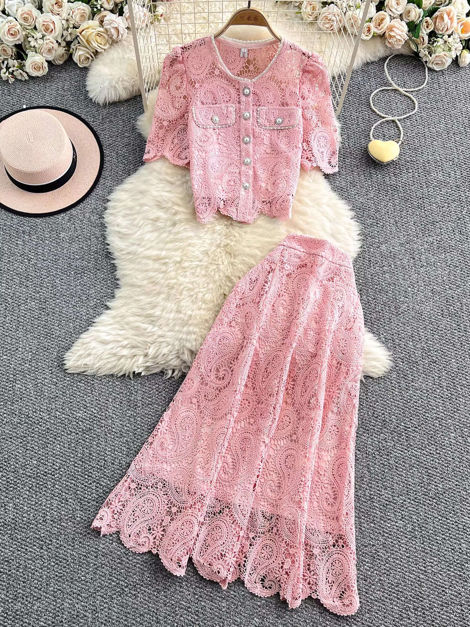 Elegant Pearl Long Dress Suits - Embroidery Uniforms 리뷰 및 가격