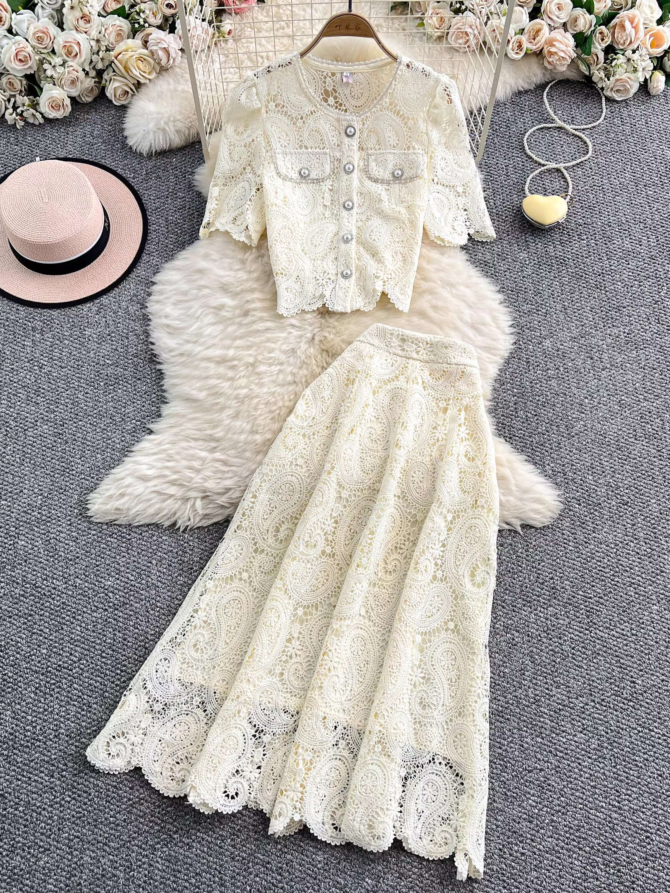 Elegant Pearl Long Dress Suits - Embroidery Uniforms 리뷰 및 가격