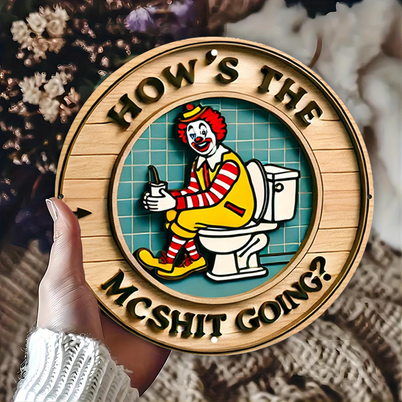 Vintage Clown Metal Sign 7.8