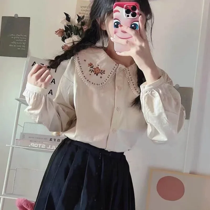 Shirts Women Japan Style Embro - Embroidery Design Love 리뷰 및 가격