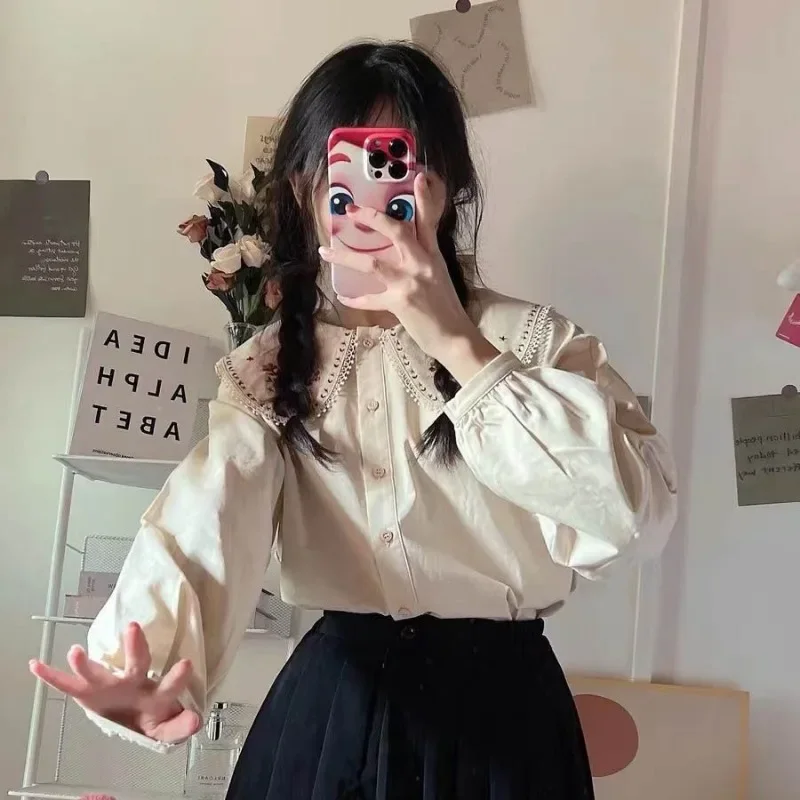 Shirts Women Japan Style Embro - Embroidery Design Love 리뷰 및 가격