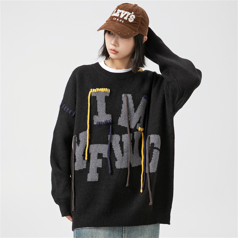 Ladies Oversize Sweater Woman  - Embroidery Alphabet Designs 리뷰 및 가격