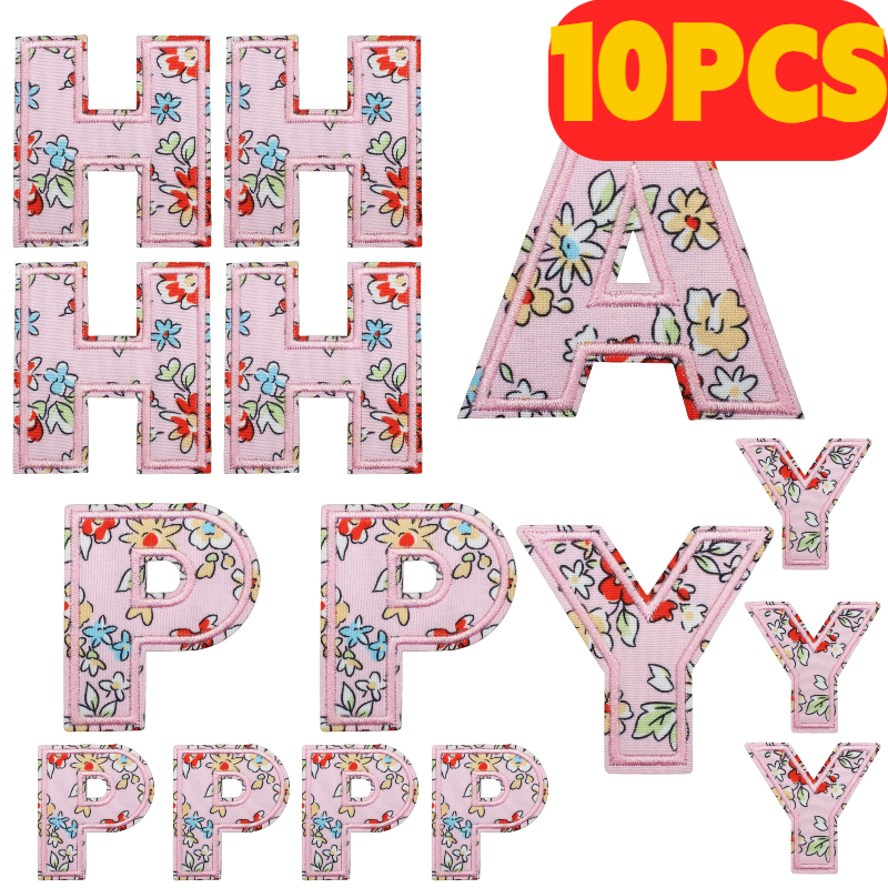 10PCS Cartoon Letter Pink Embr - Embroidery Alphabet Designs 리뷰 및 가격