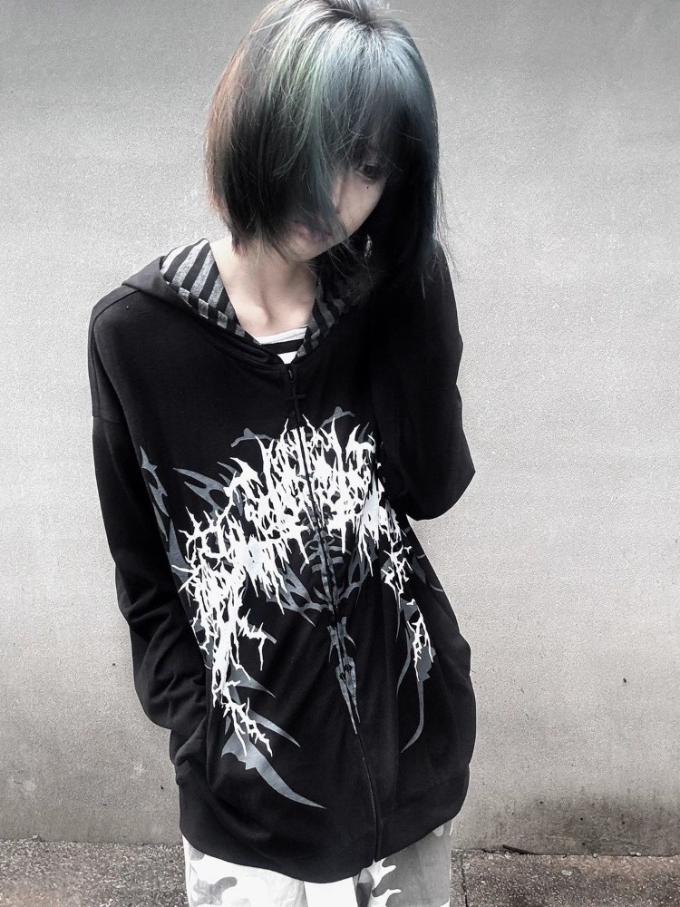Subculture Y2k Japanese Hooded - Embroidery Zip Up Hoodie 리뷰 및 가격