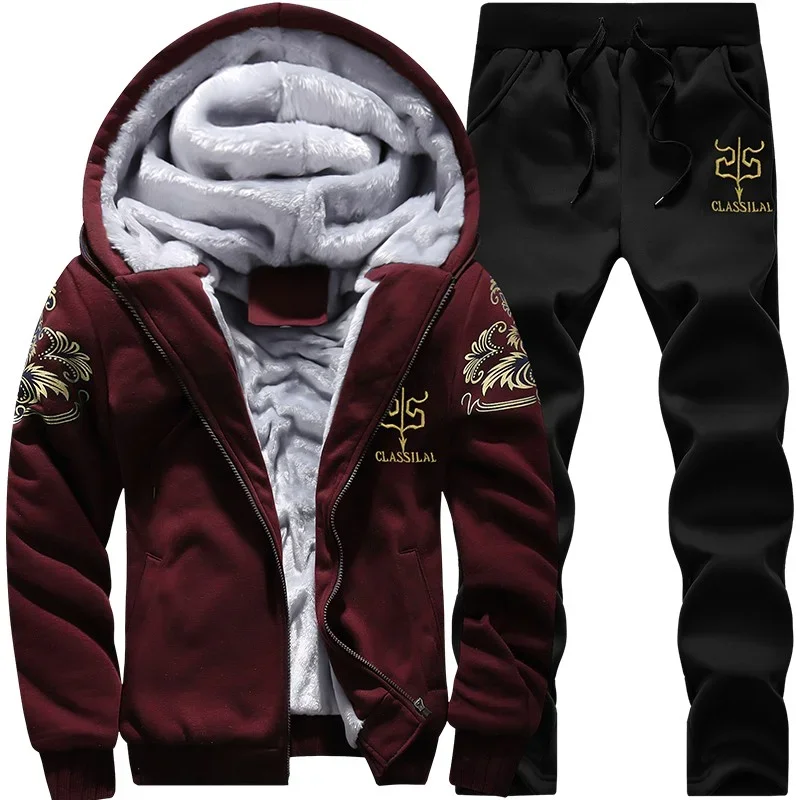 Autumn Winter Men's Sports Set - Embroidery Zip Up Hoodie 리뷰 및 가격
