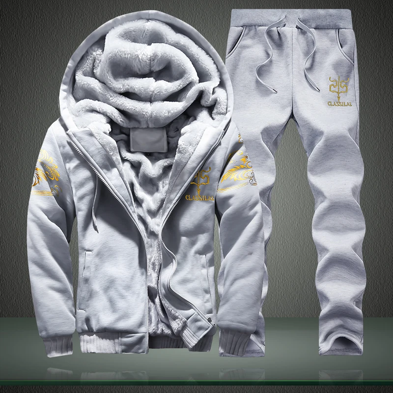 Autumn Winter Men's Sports Set - Embroidery Zip Up Hoodie 리뷰 및 가격