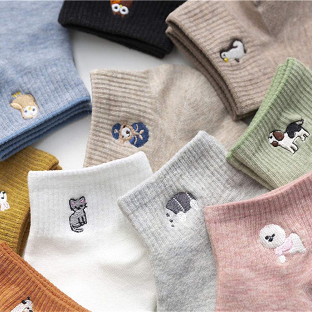 New Women's Cute Embroidery Be - Embroidery On Socks 리뷰 및 가격