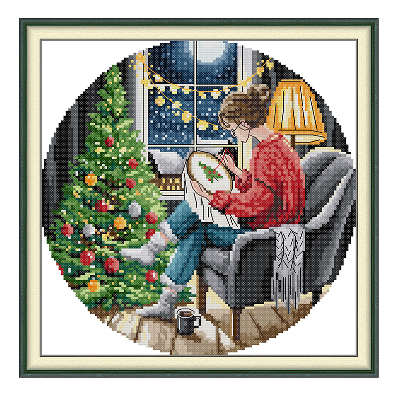 The Christmas Tree and Girl Pa - Embroidery Tas 리뷰 및 가격