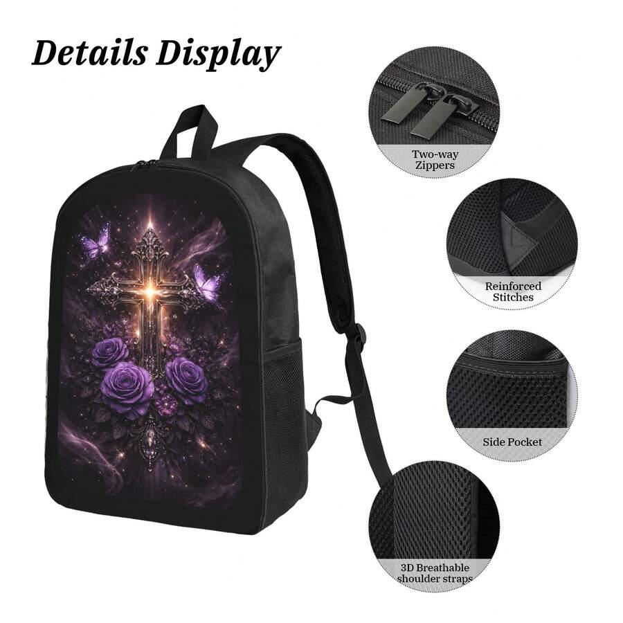 Dark Gothic Cross Backpack Wit - Embroidery Gothic 리뷰 및 가격